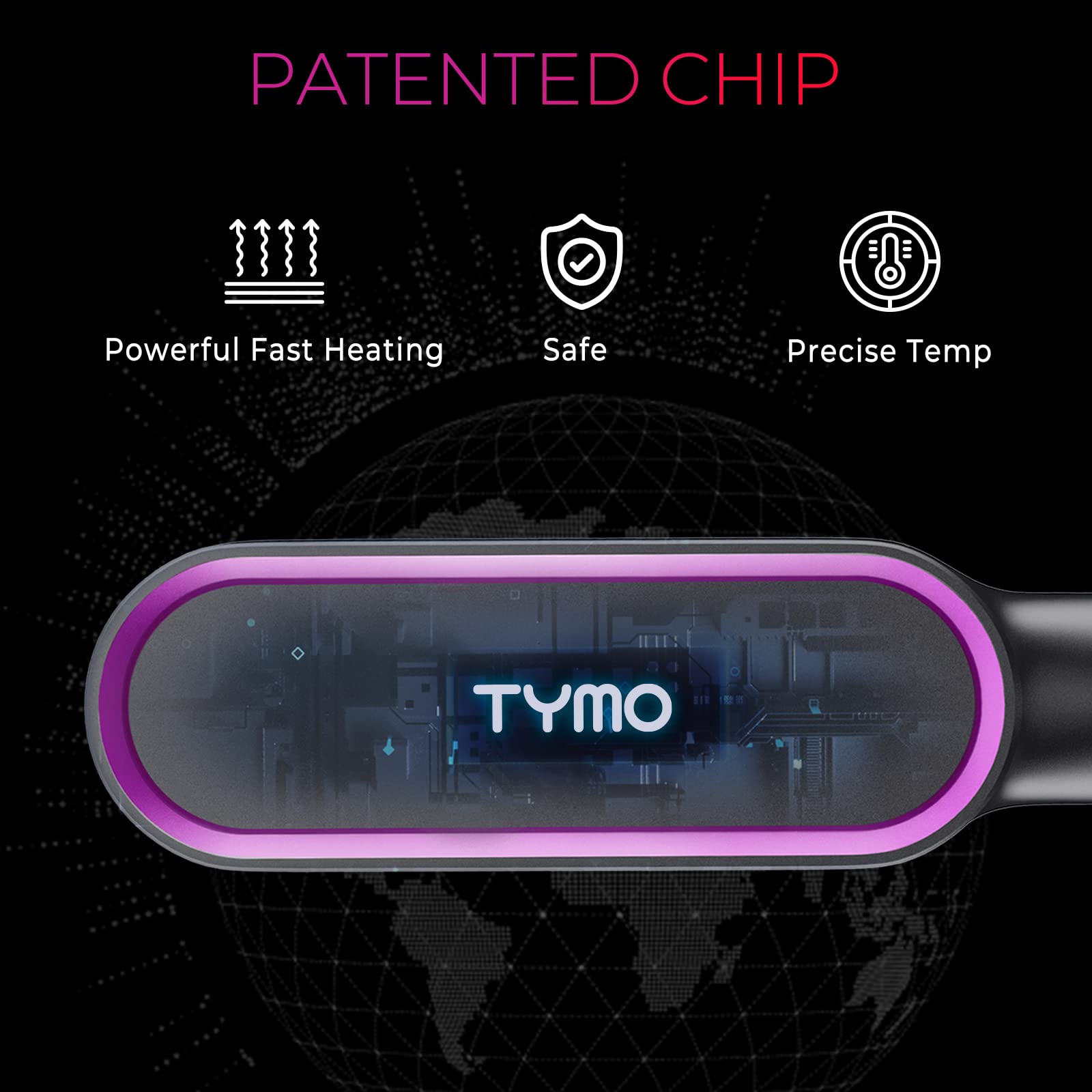 TYMO Ring anti scald hair brush being used on textured hair for a smooth blowout look.