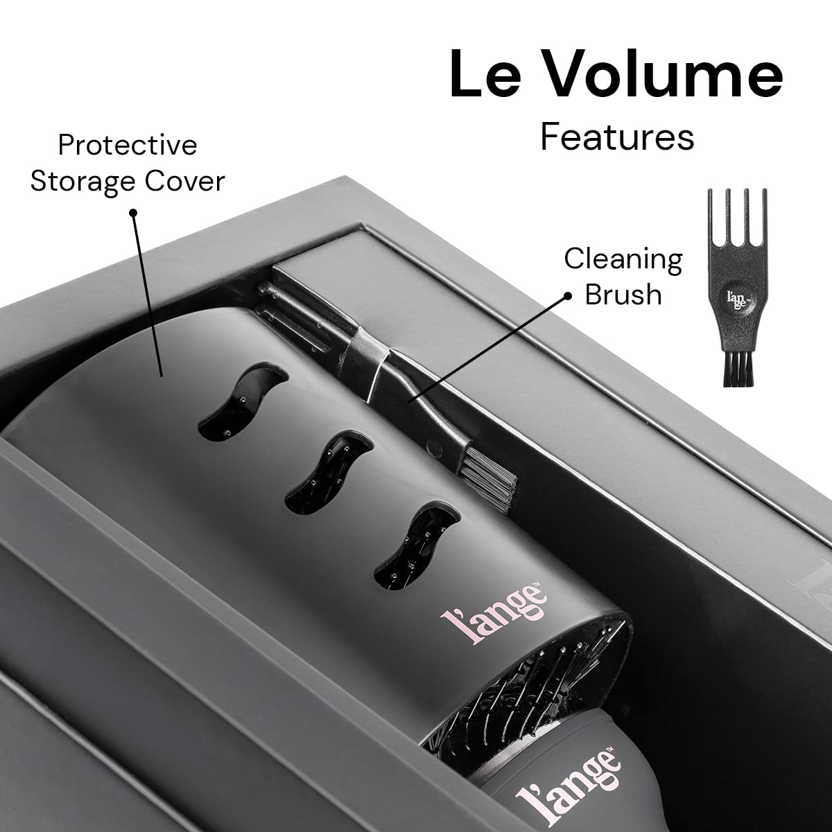 L'ANGE HAIR Le Volume ionic blowout brush packaging and product contents