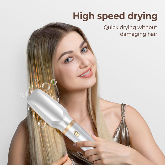 Close up of the sixty thousand RPM high speed air styler handle detailing the three temperature setting switches and the ergonomic grip design.