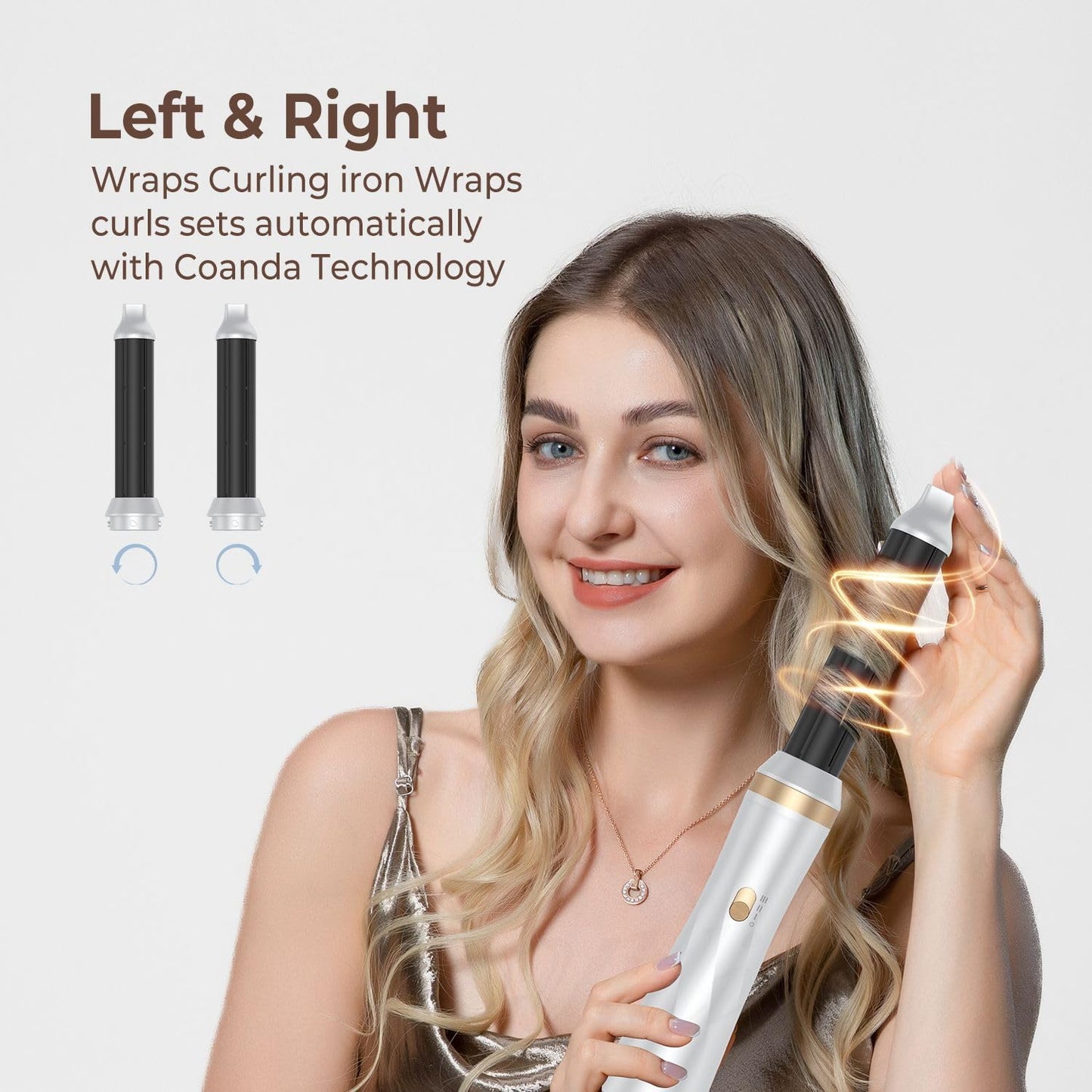 Round brush volumizer head attachment designed to lift hair at the roots and create professional salon blowout styles at home.