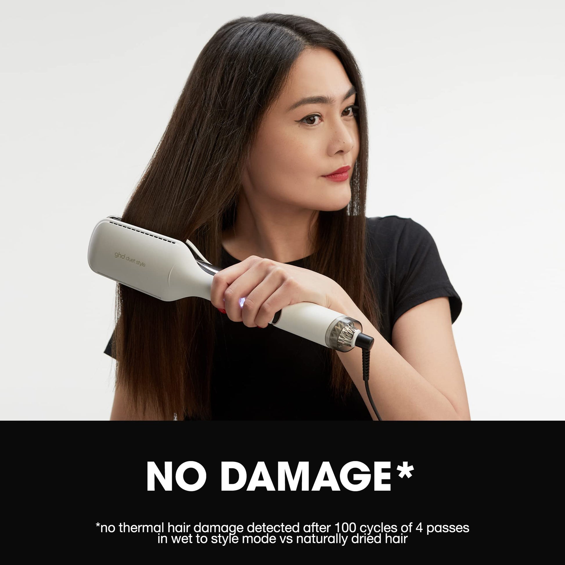 Imported USA authentic ghd hot air styler packaging view