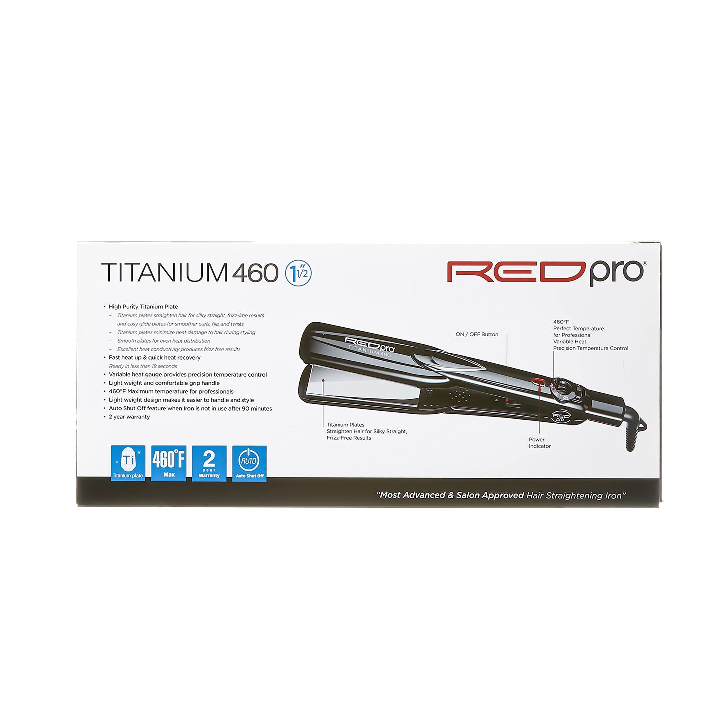 RED Pro 1 1/2 inch hair straightener close up on the variable temperature control knob