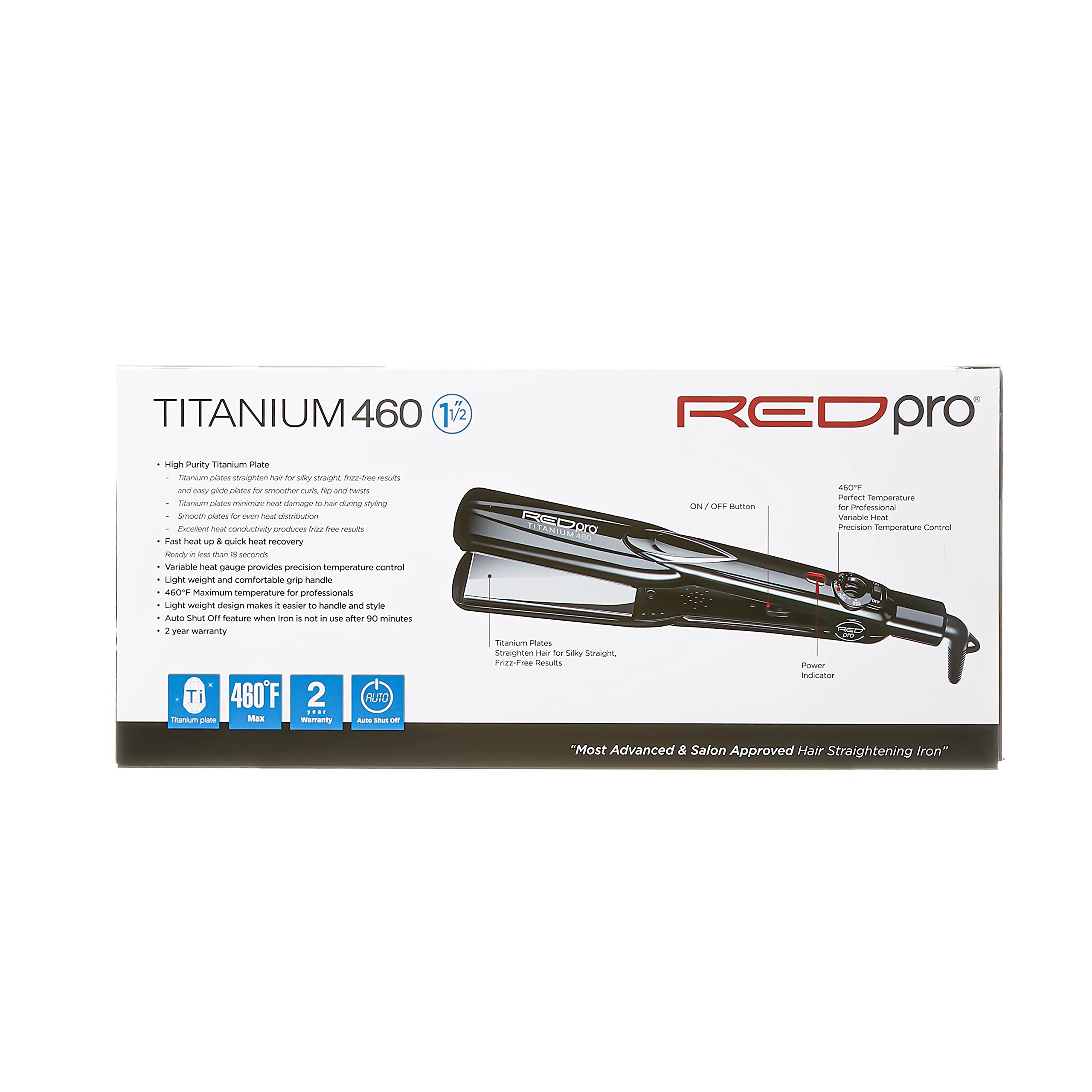 RED Pro 1 1/2 inch hair straightener close up on the variable temperature control knob