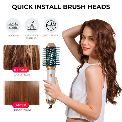 Yitrust air curler attachment demonstrating the automatic Coanda airflow hair wrapping method.