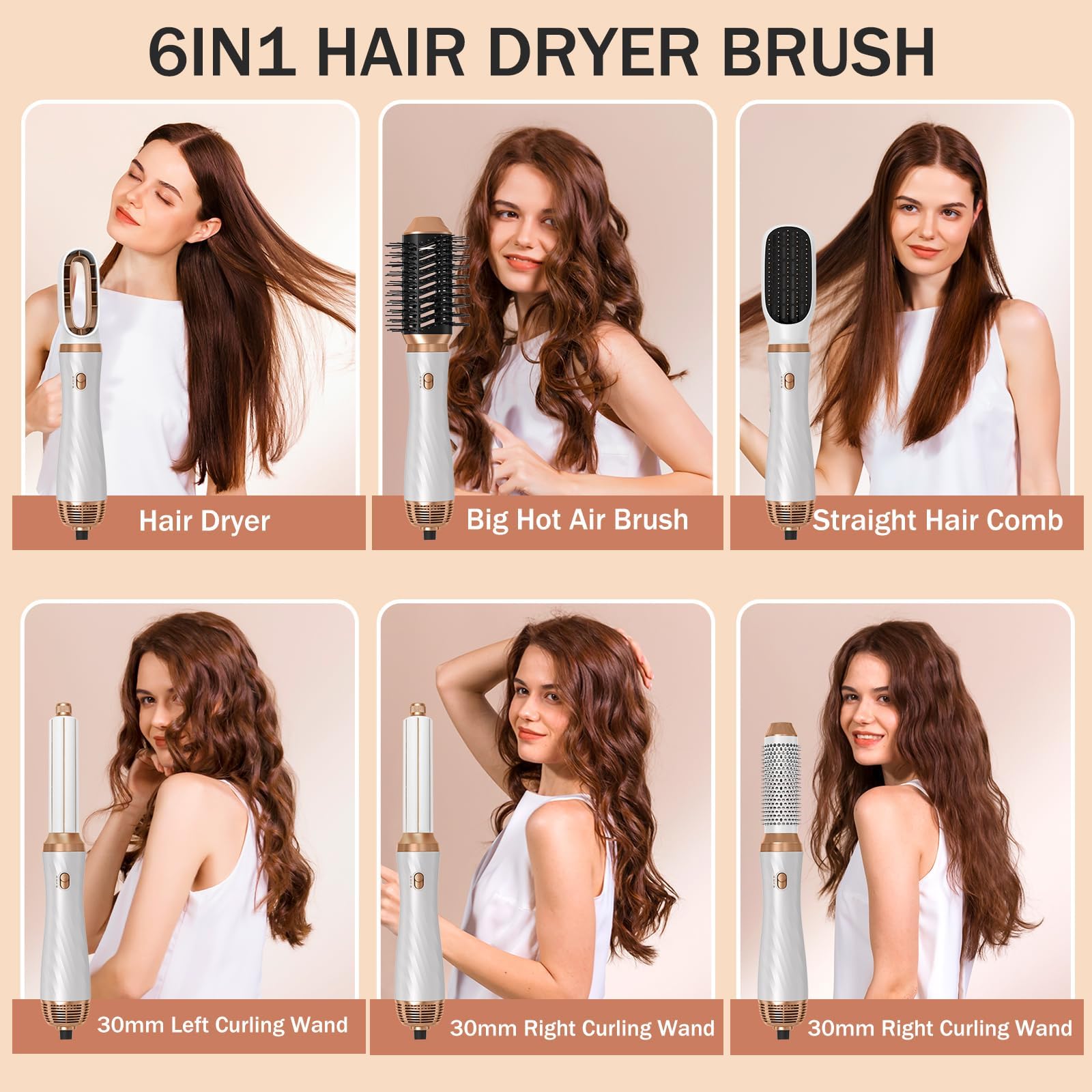 Yitrust ceramic straightening brush attachment for smooth frizz free hair styling.