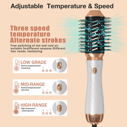 Yitrust massage hot air brush being used for daily combing and root volumizing.