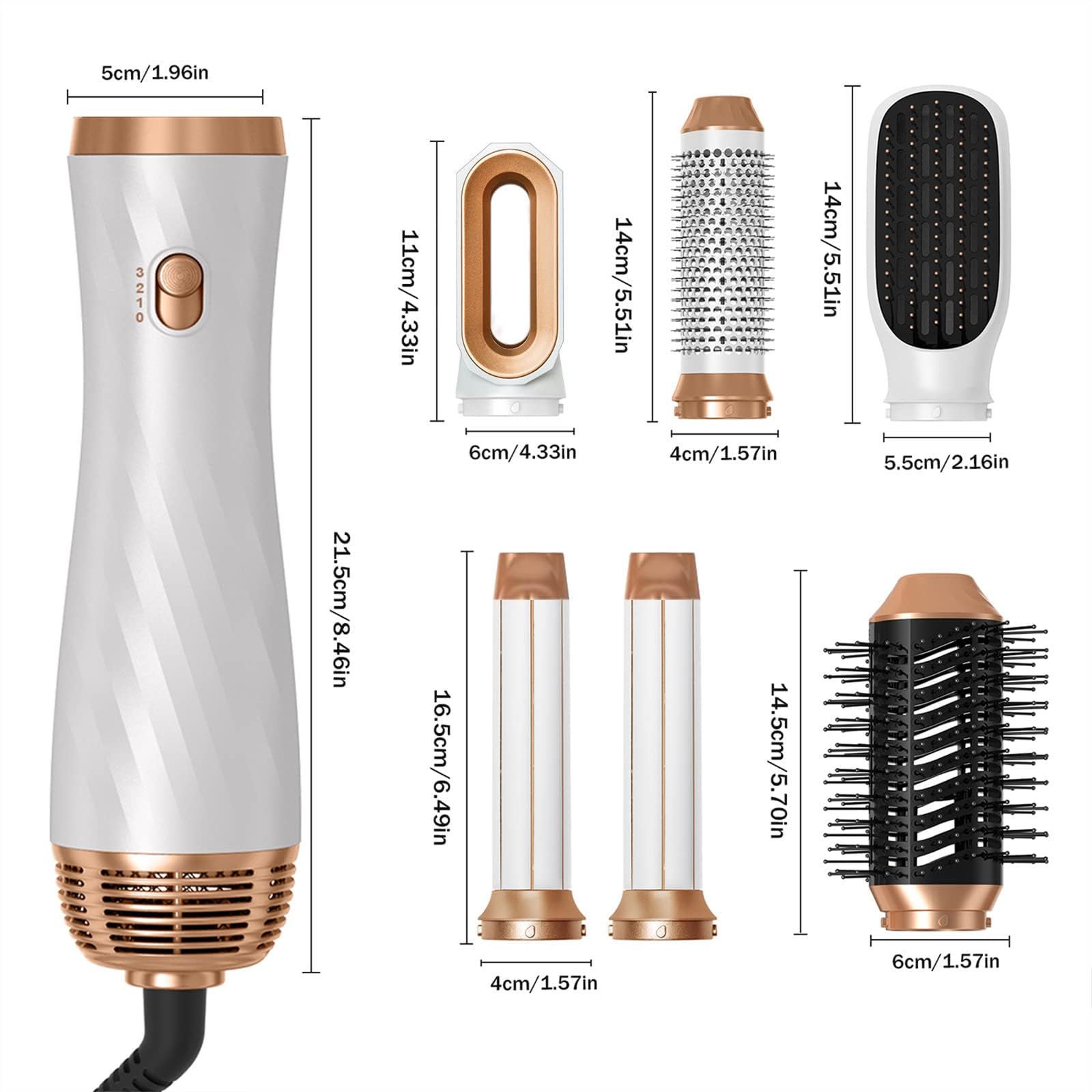 Yitrust multi functional hair styler set highlighting easy button release for changing heads.