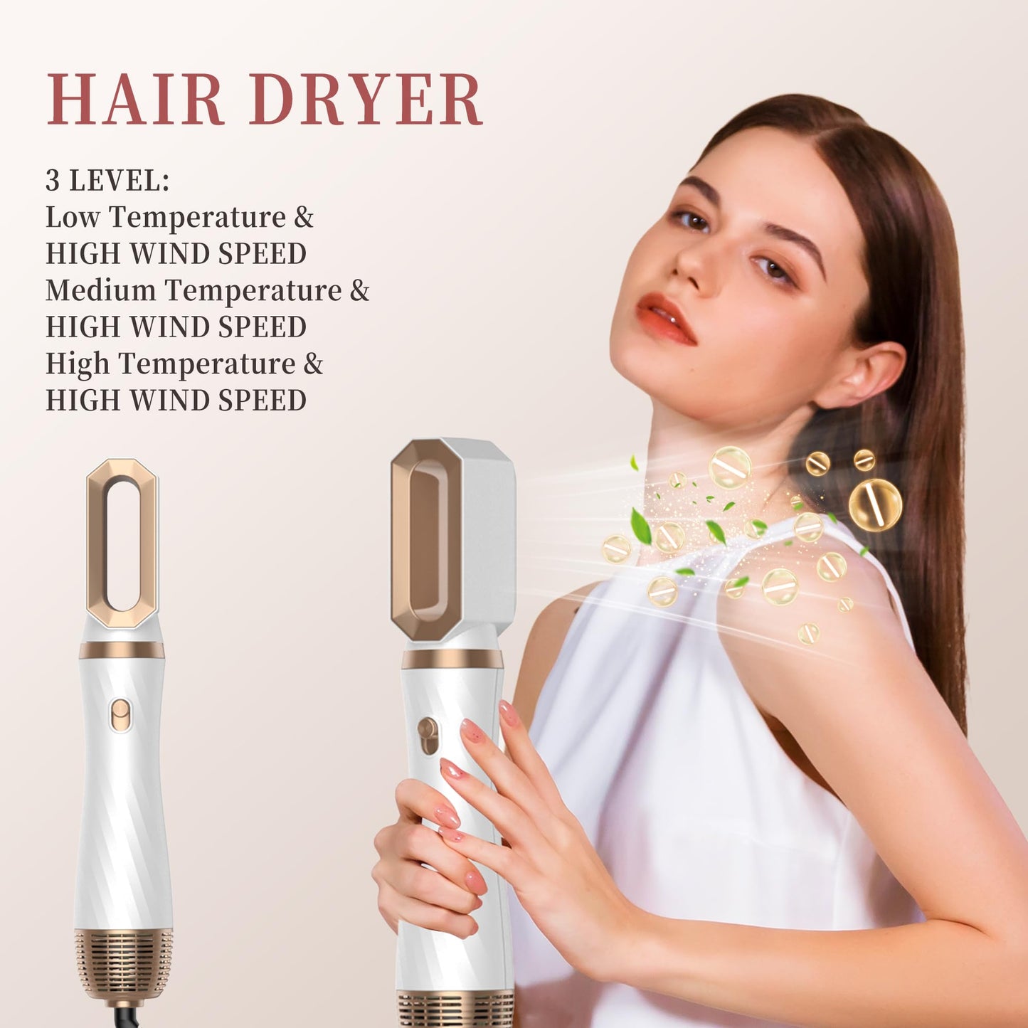 Yitrust detachable blow dryer handle highlighting the multiple temperature speed control switches