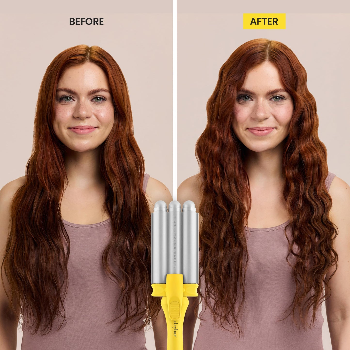 Drybar three barrel waver attachment head for beachy waves texture