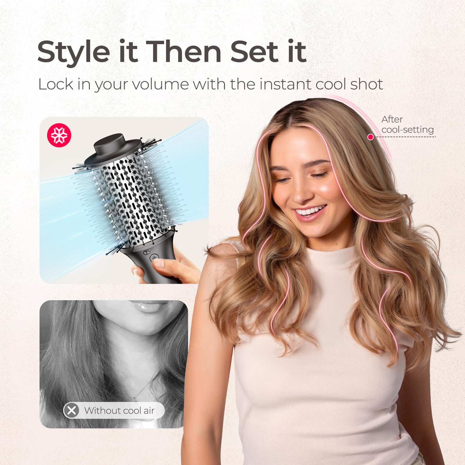 The paddle brush attachment for the TYMO multi styler tool designed for smooth hair straightening