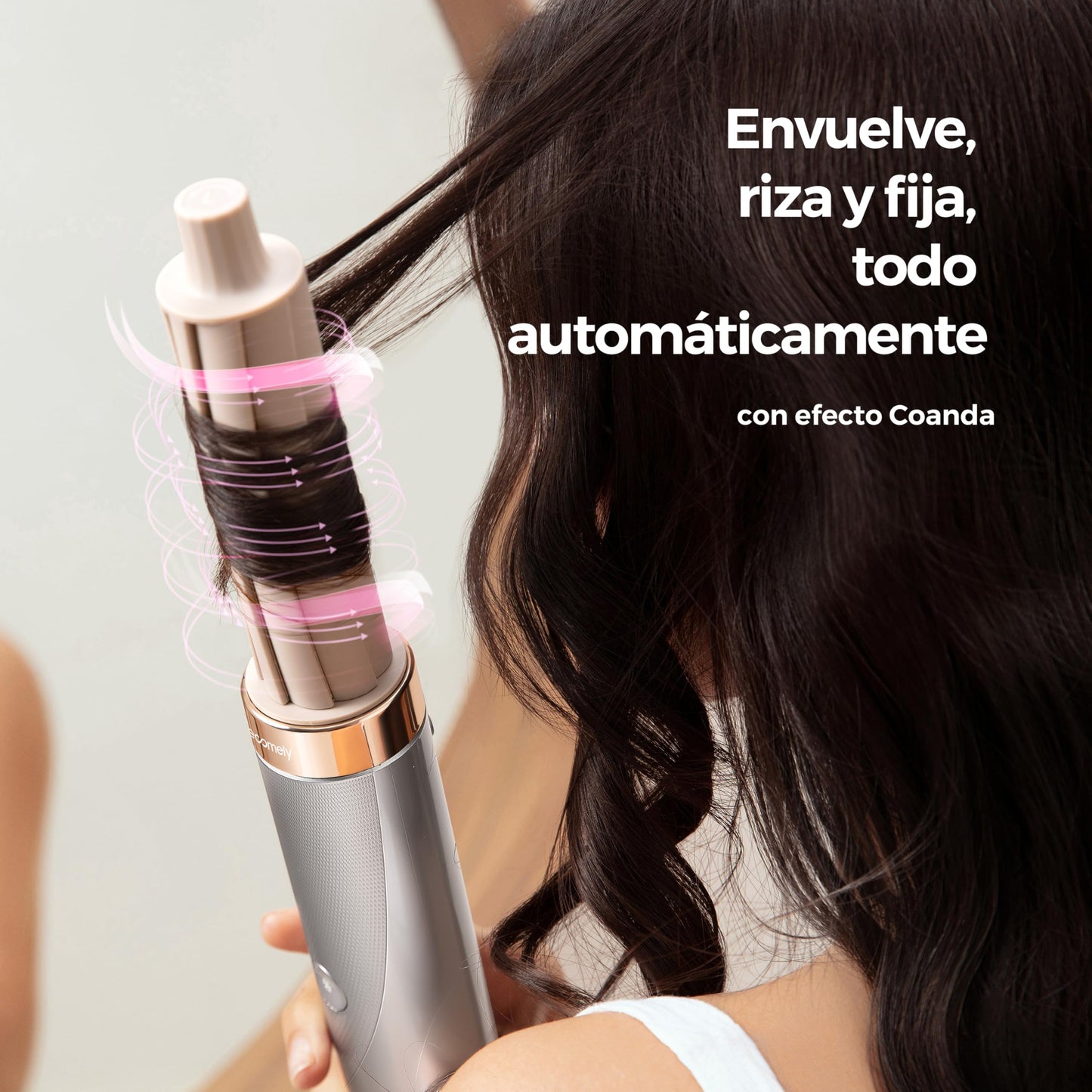 Lecomely five in one multi-styler tool displayed with all five interchangeable styling attachments.
