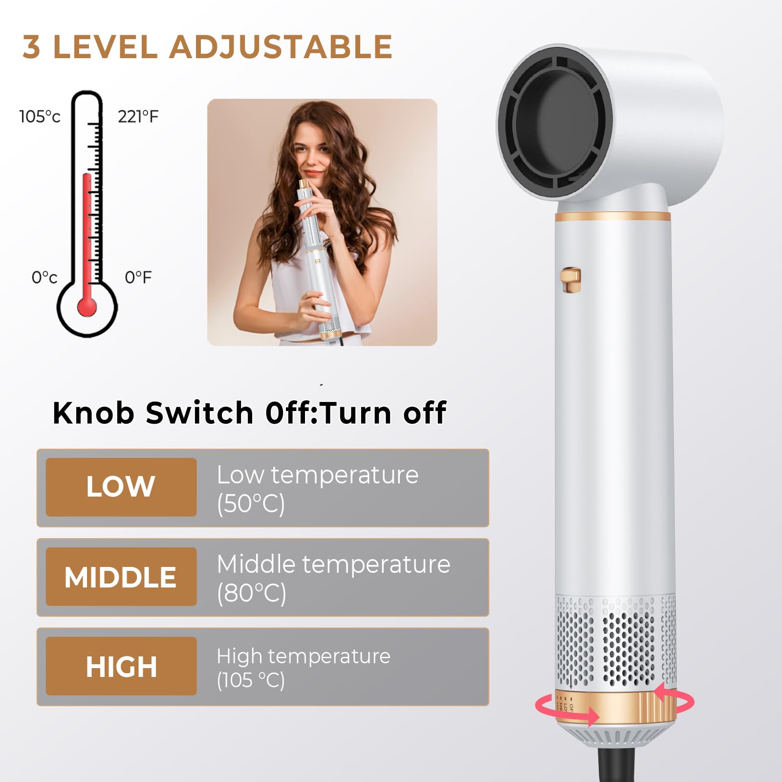 Yitrust auto wrap air curler barrels demonstrating how the airflow automatically creates perfect beach waves.