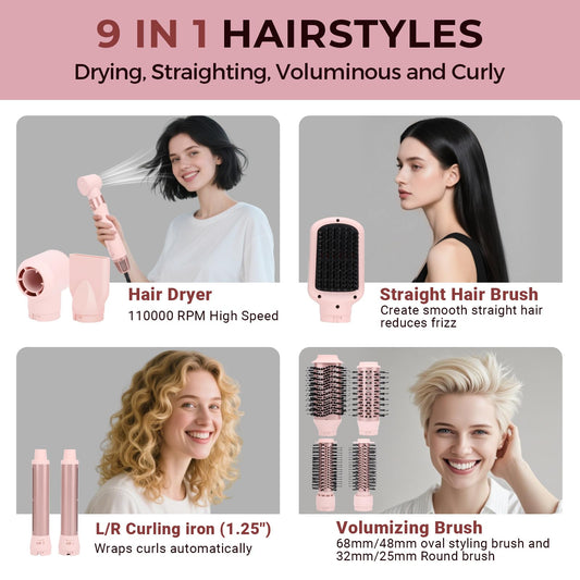 Dryhsip multi hair styler showcasing the left and right automatic wrap curler attachments.