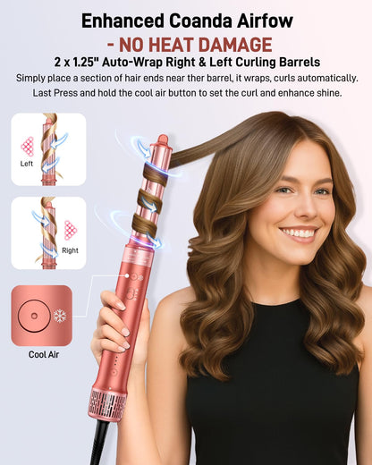 Close up view of the Hittiona ionic hair styler air curler attachment