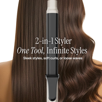 Hot Tools 2 in 1 multi use hair iron close up of the digital LED temperature controls