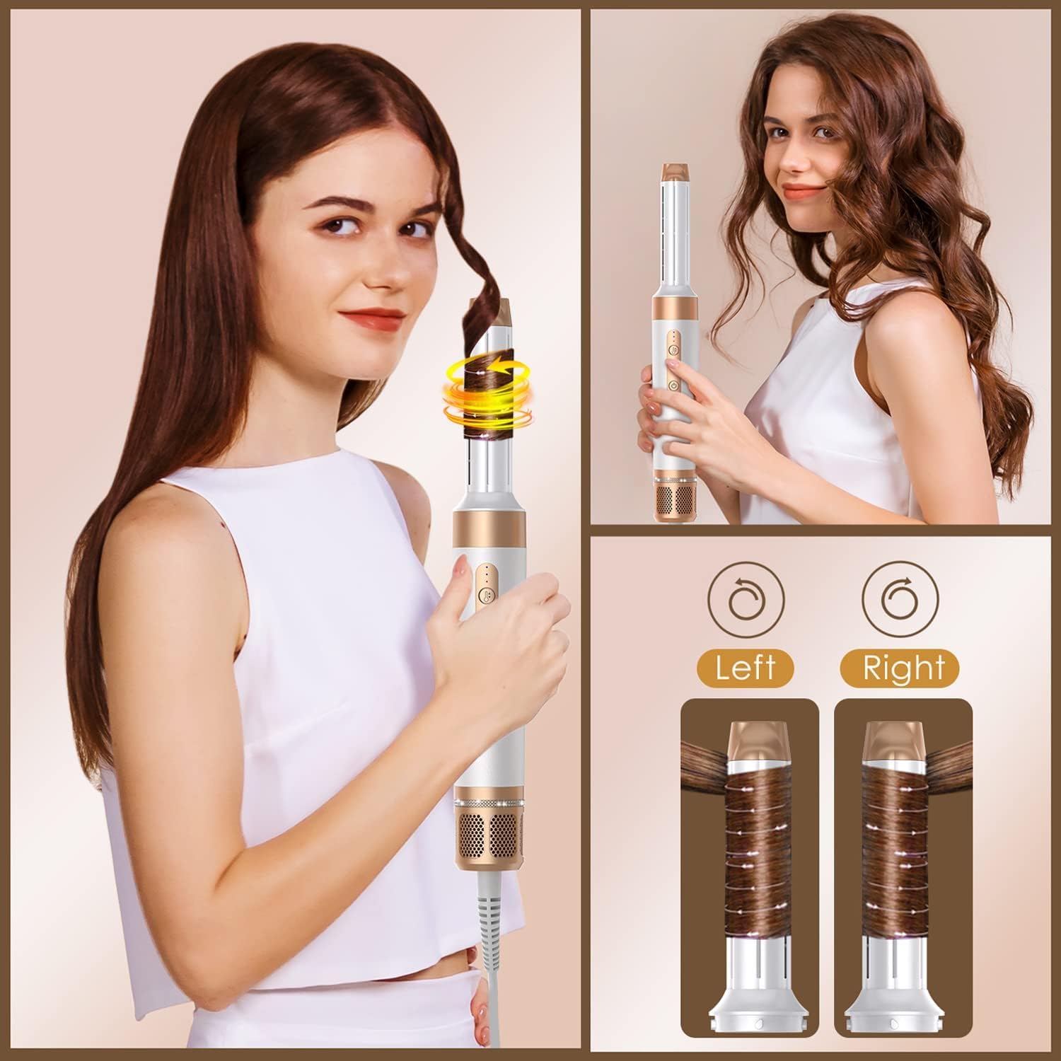 Zcvtbye hot air styler attachment heads including the automatic left and right curling barrels.