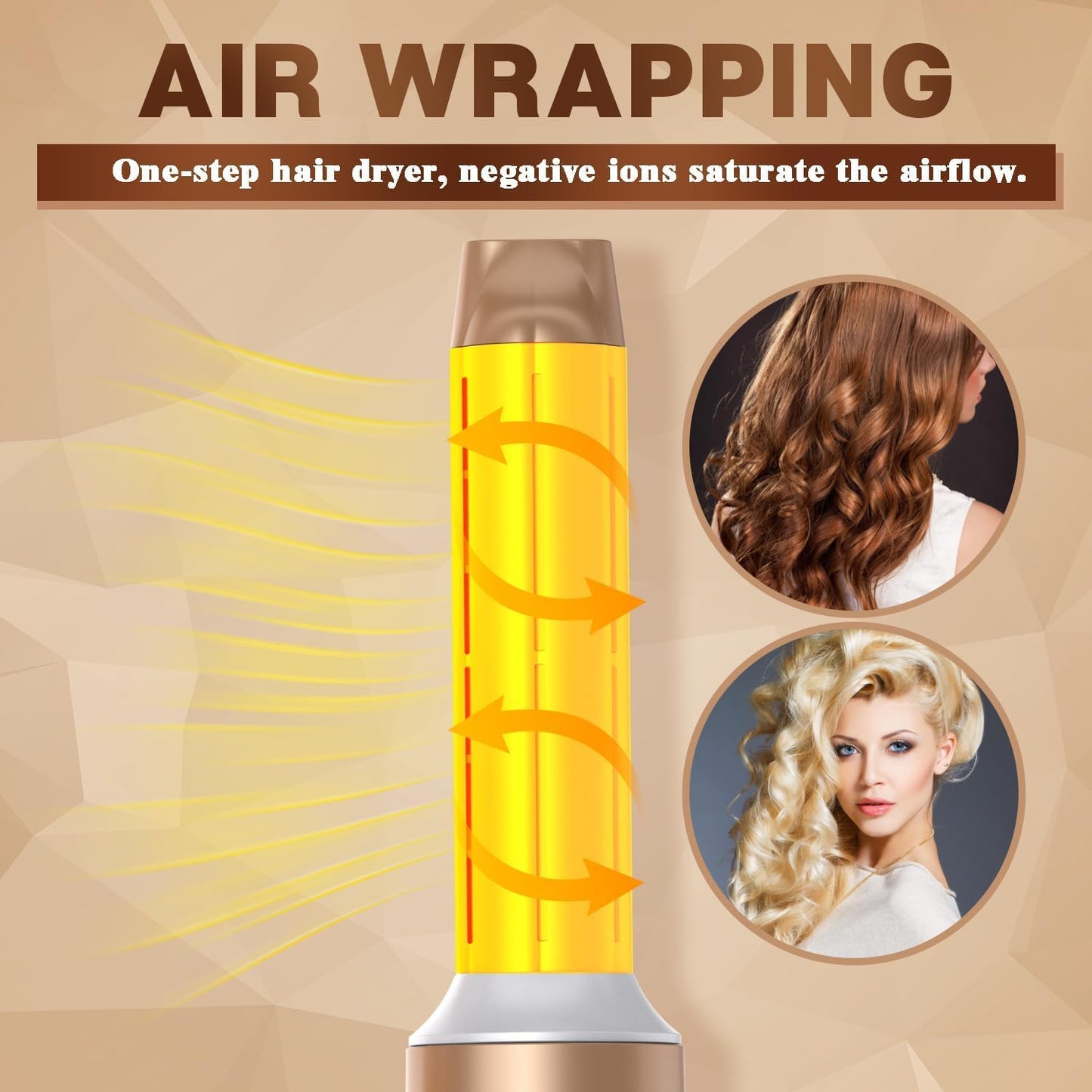 Zcvtbye multi air styler handle detailing the three speed buttons and temperature control switches.