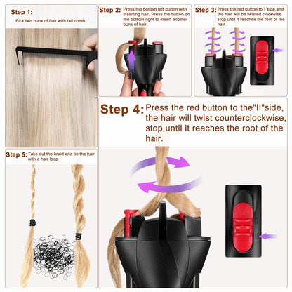 Honoson hair braiding kit including rat tail comb and mini rubber bands packaged
