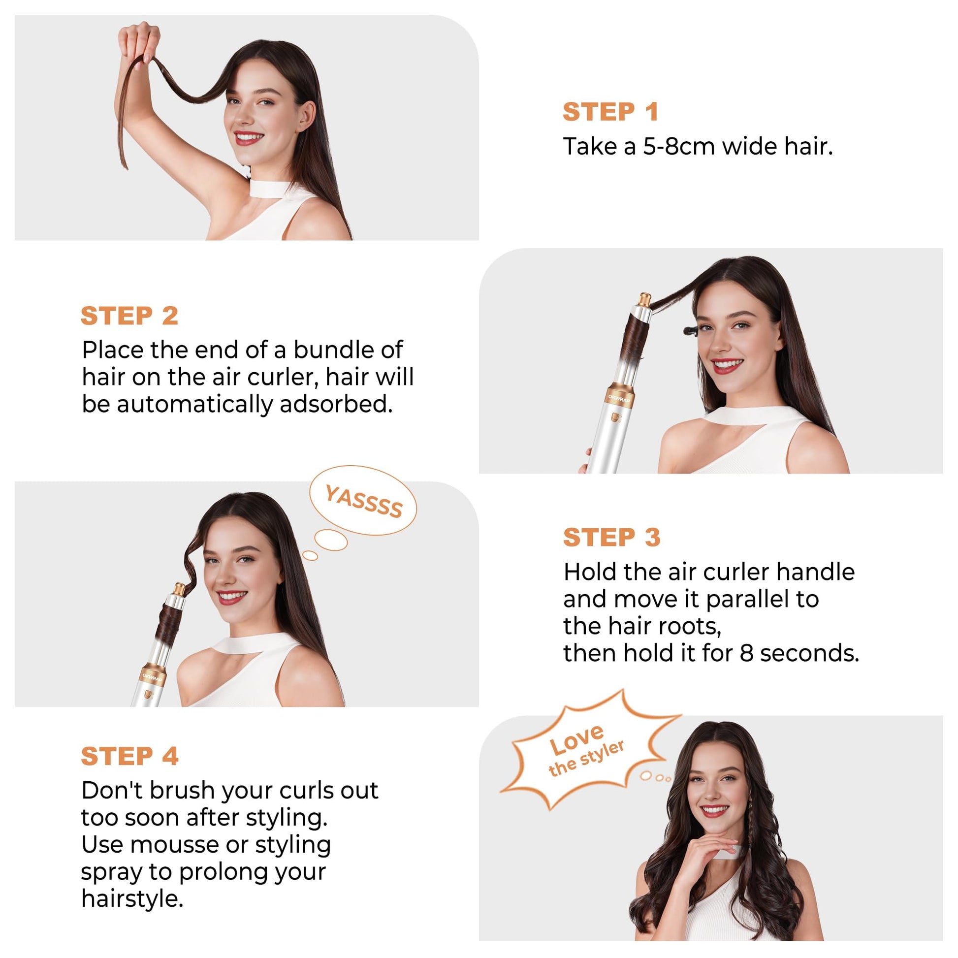 Atopskins ionic hair dryer brush wand showing adjustable speed controls