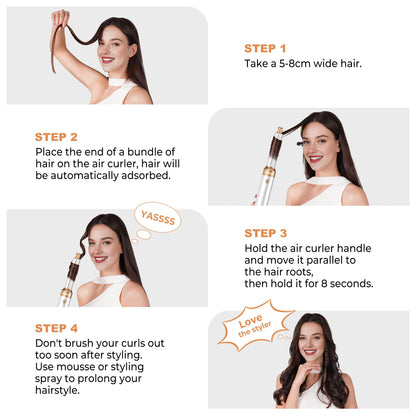 Atopskins ionic hair dryer brush wand showing adjustable speed controls