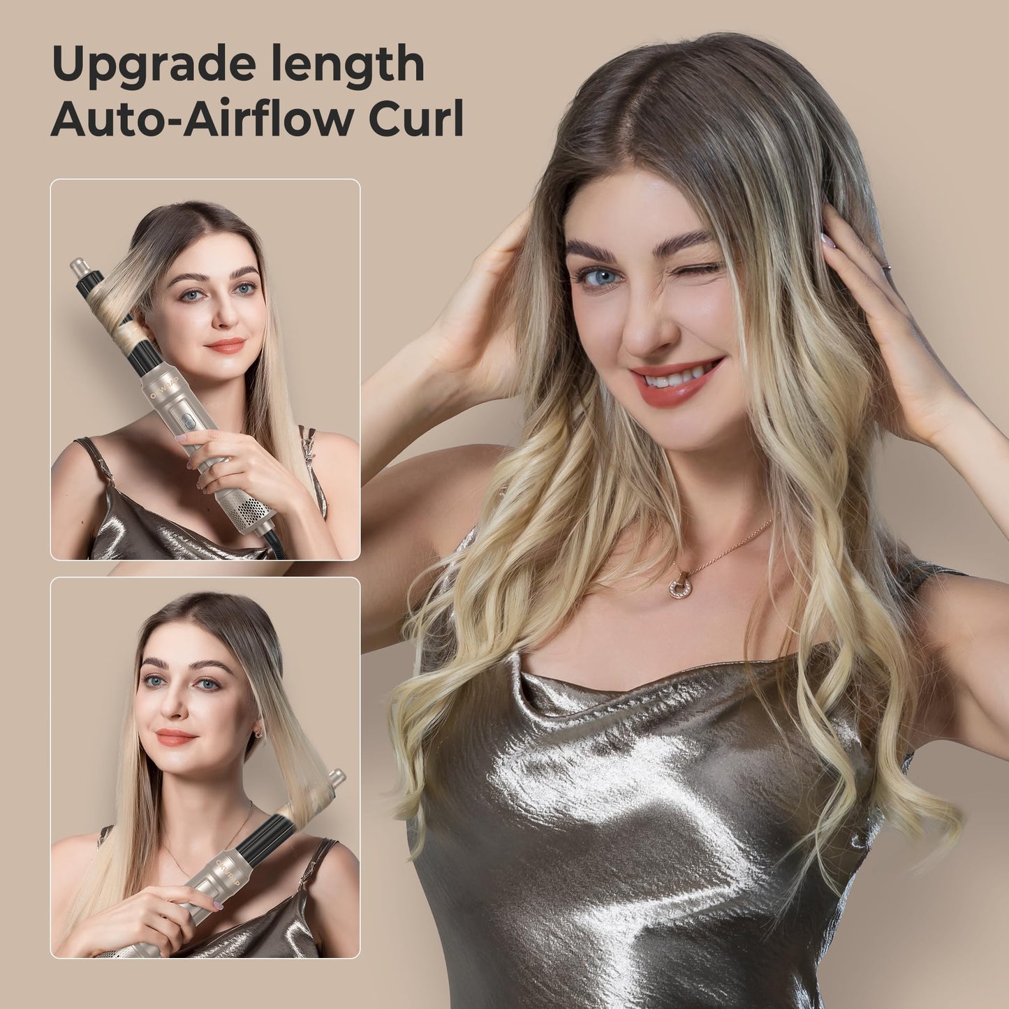 Massage oval hair dryer brush attachment with detangling bristles designed for adding root volume.