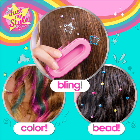 Close up of the interchangeable gemstone stamper and neon bead applicator attachments
