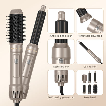 Premium packaging box of the imported OKWRAP multi-functional hair styling tools set.