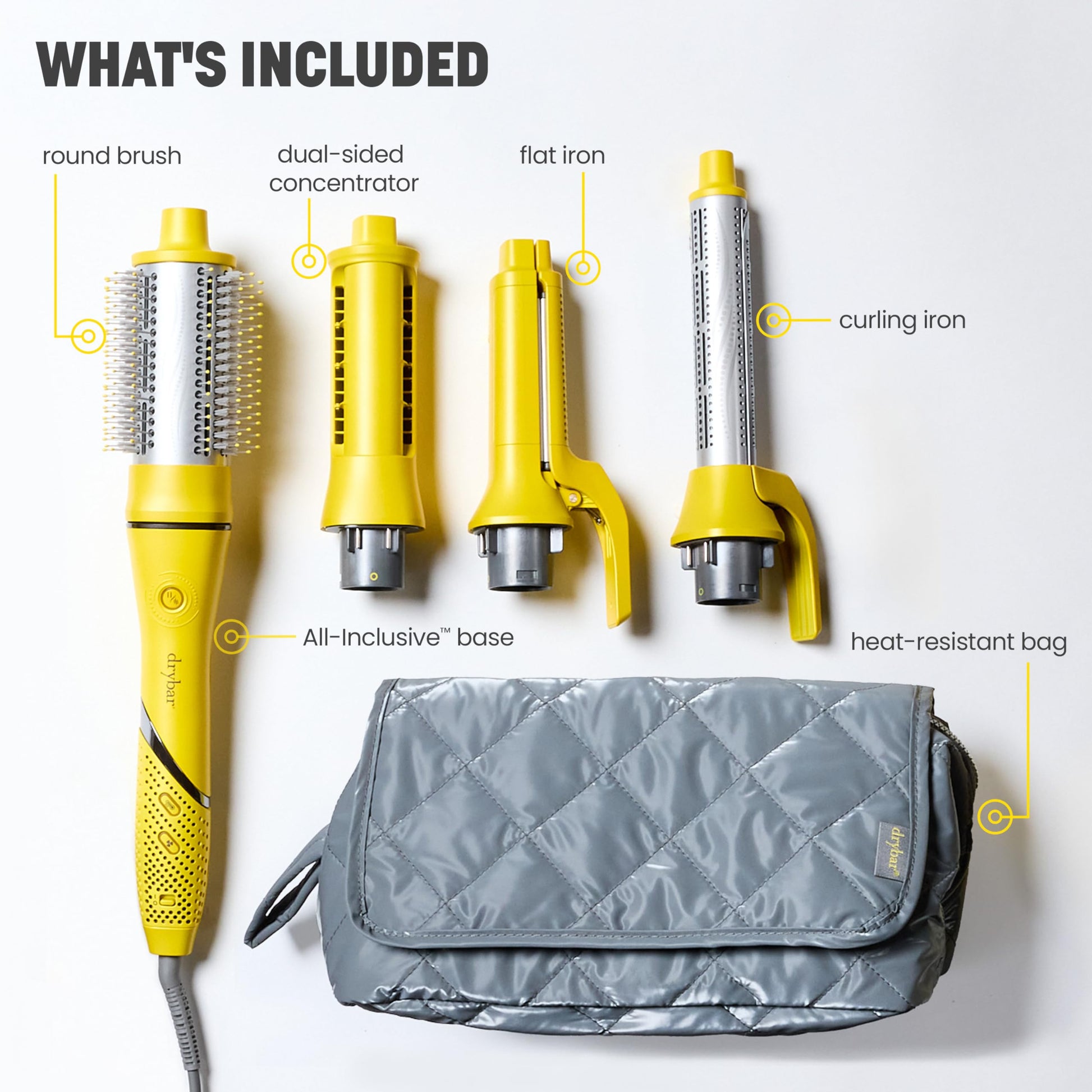 Drybar multi-styler concentrator attachment being locked into place for the initial rough dry phase.