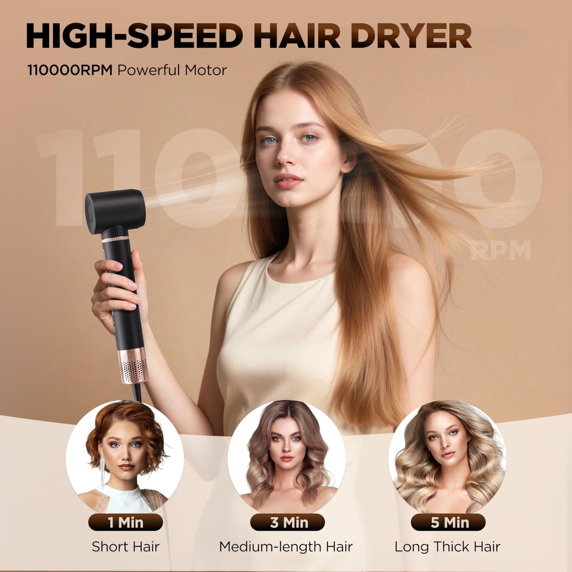 O.H.B multi styler air wrap barrels demonstrating the automatic curling setup.