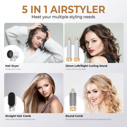 Generica upgrade hot air brush air styler close up of the multi directional air curling wrap barrels.