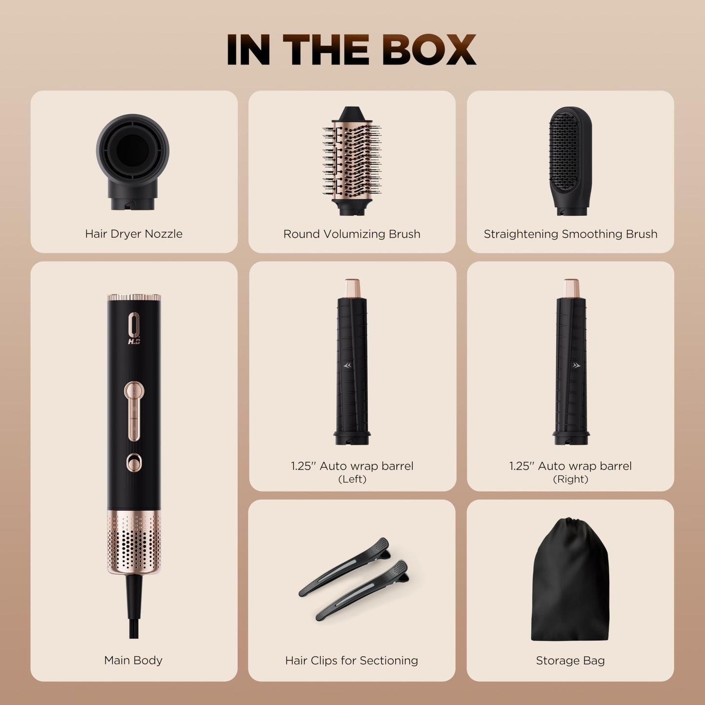 O.H.B no heat damage multi styler showing the temperature and speed control buttons.