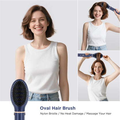 Close up view of the 43mm round volumizing brush attachment from the premium hairdressing kit.