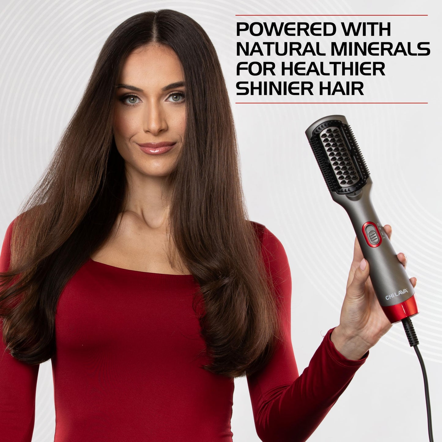 Premium CHI ceramic lava hair straightener brush sleek white design