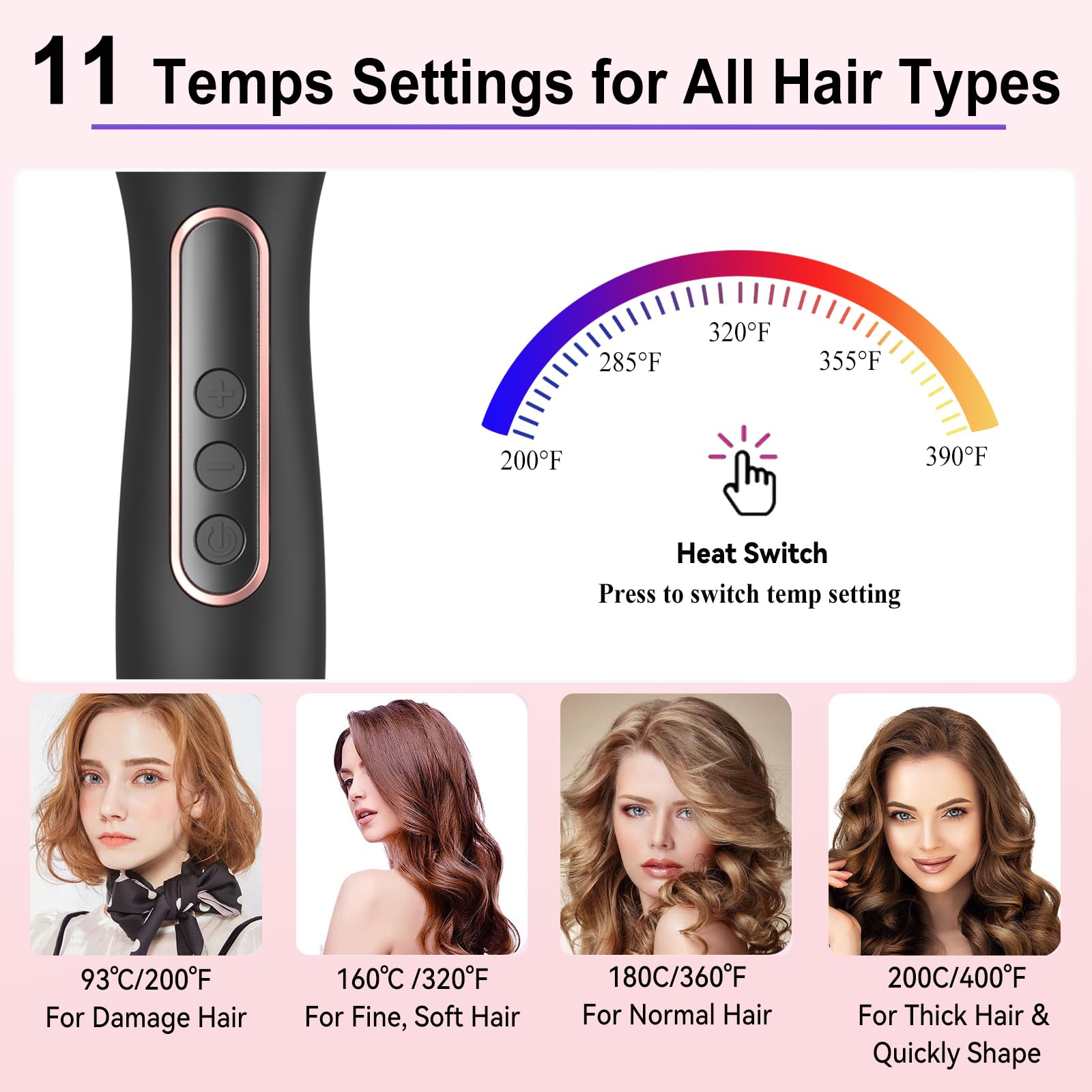 Atopskins thermal hair brush travel styling tool showing the dual voltage plug design