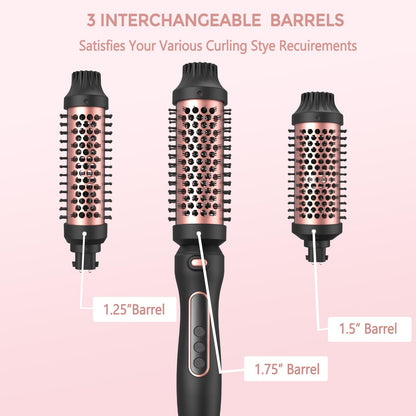 Atopskins 3 in 1 interchangeable curling iron set in pink color lifestyle shot