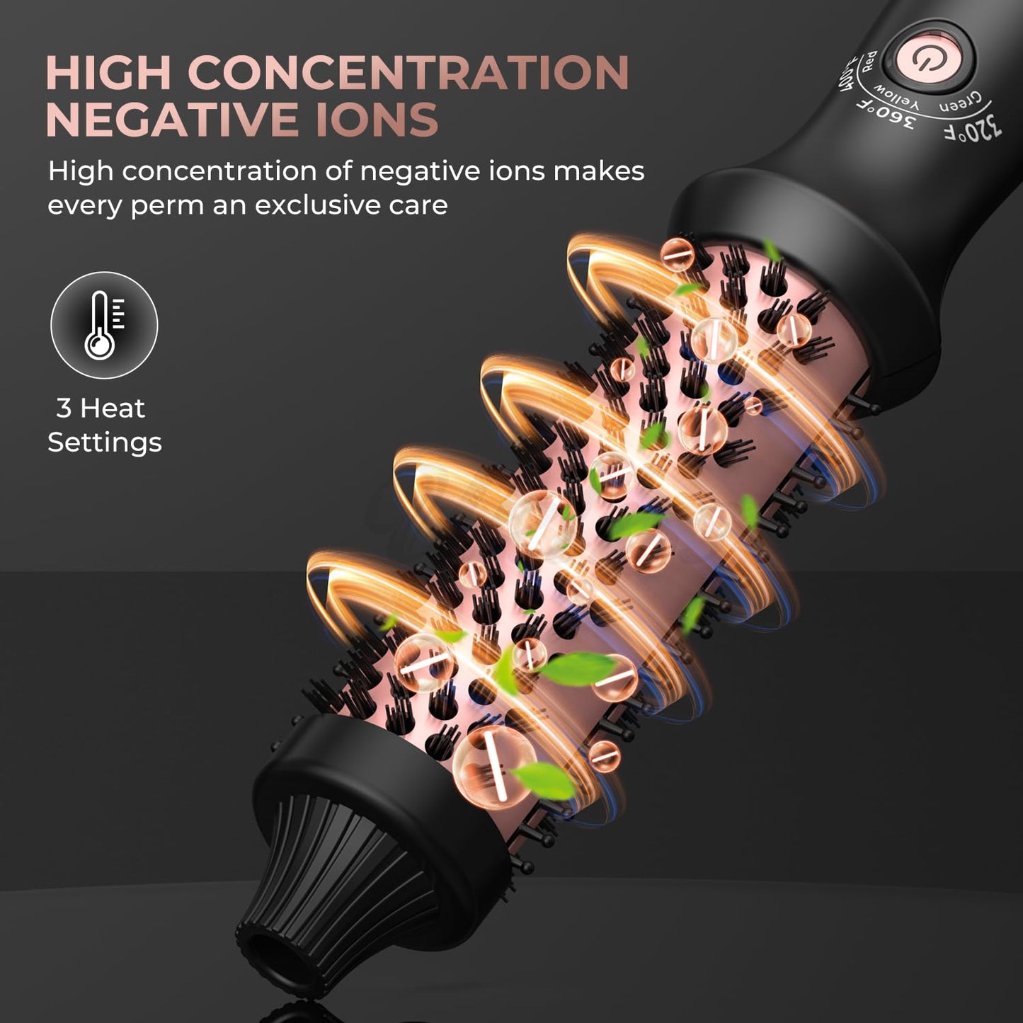 Yitrust professional curling iron brush creating volume at the hair roots.