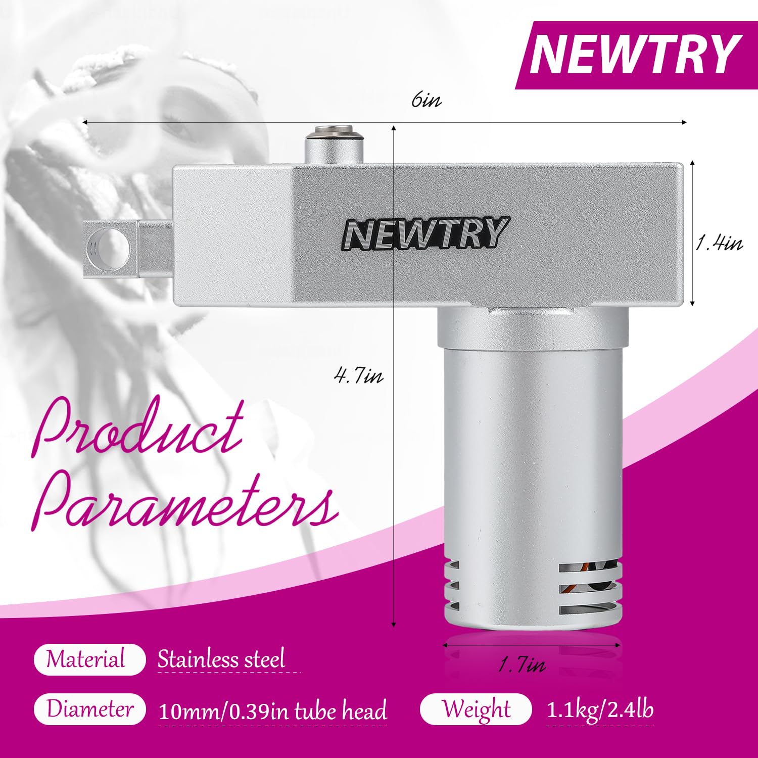 Portable automatic loc maker with multiple styling accessories included.