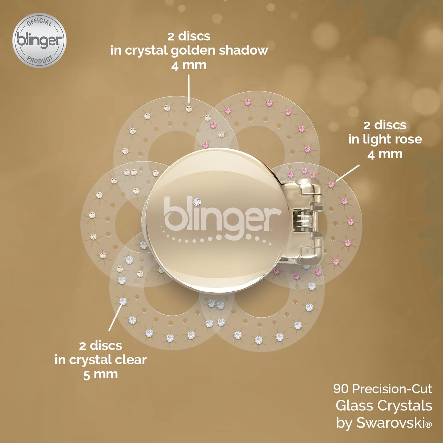 Blinger hair gem stamper tool open and loaded with a crystal disc refill