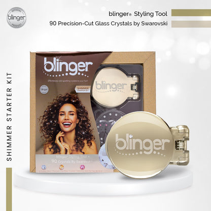 Blinger DIY bedazzler kit box contents including the luxury gold plated device