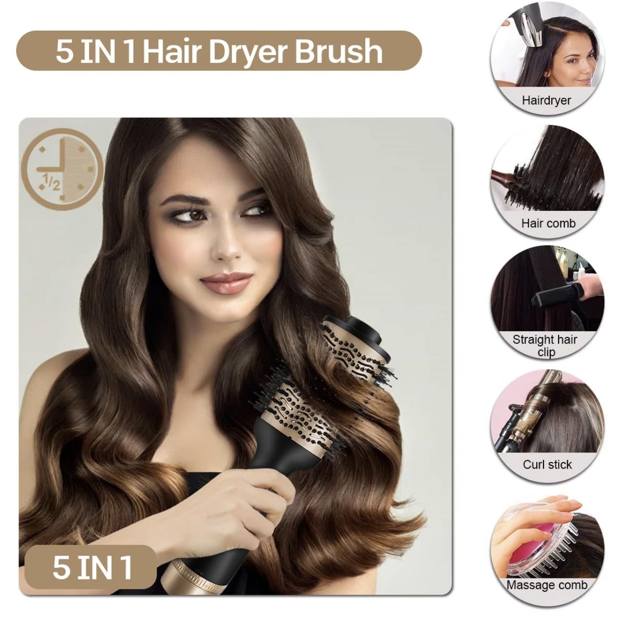 Jonik Beauty 4-in-1 hot air styler showing the close-up of ceramic coated bristles.