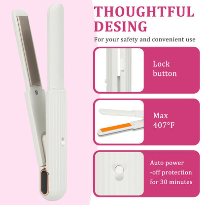 DENTAISyn white titanium straightener showcasing the power indicator and seamless power button.