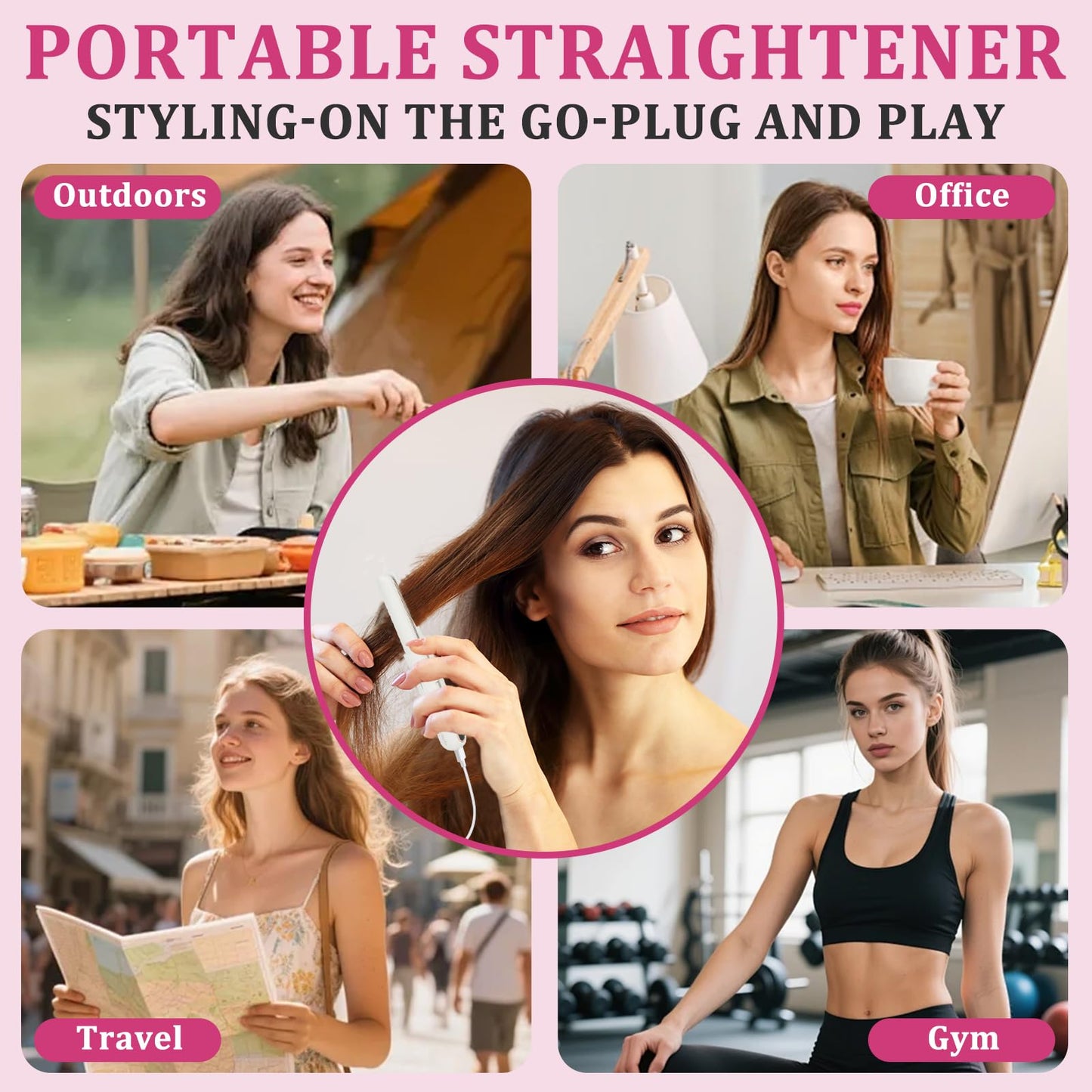DENTAISyn compact beauty styler packaging box with all included USB accessories displayed.