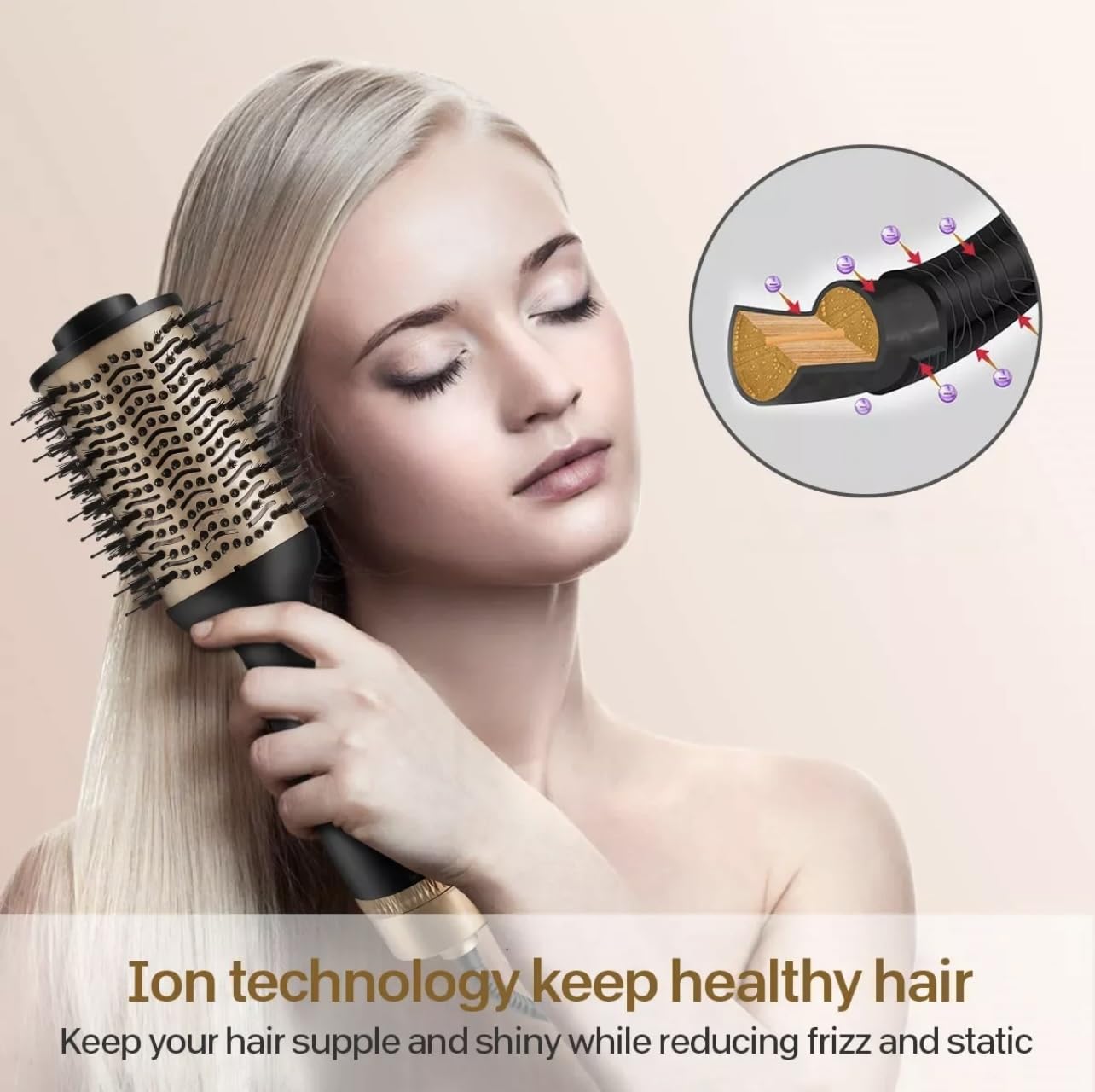Authentic USA-imported Jonik One-Step hair straightener and curler packaging view.