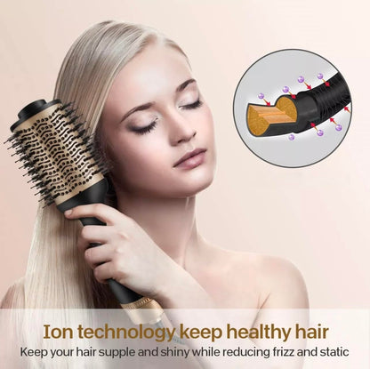 Authentic USA-imported Jonik One-Step hair straightener and curler packaging view.