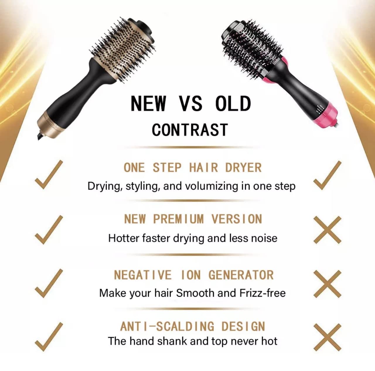 Jonik Beauty ionic blow dryer brush airflow vents details for heat protection.