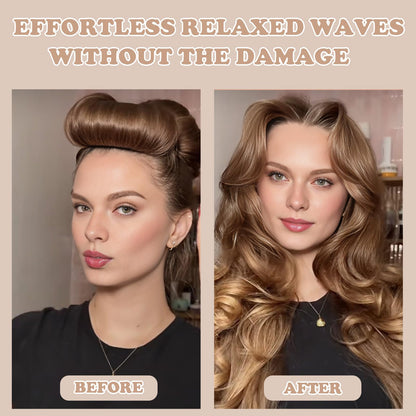 Close up of the soft velvet material and secure metal hooks on the overnight blowout rods