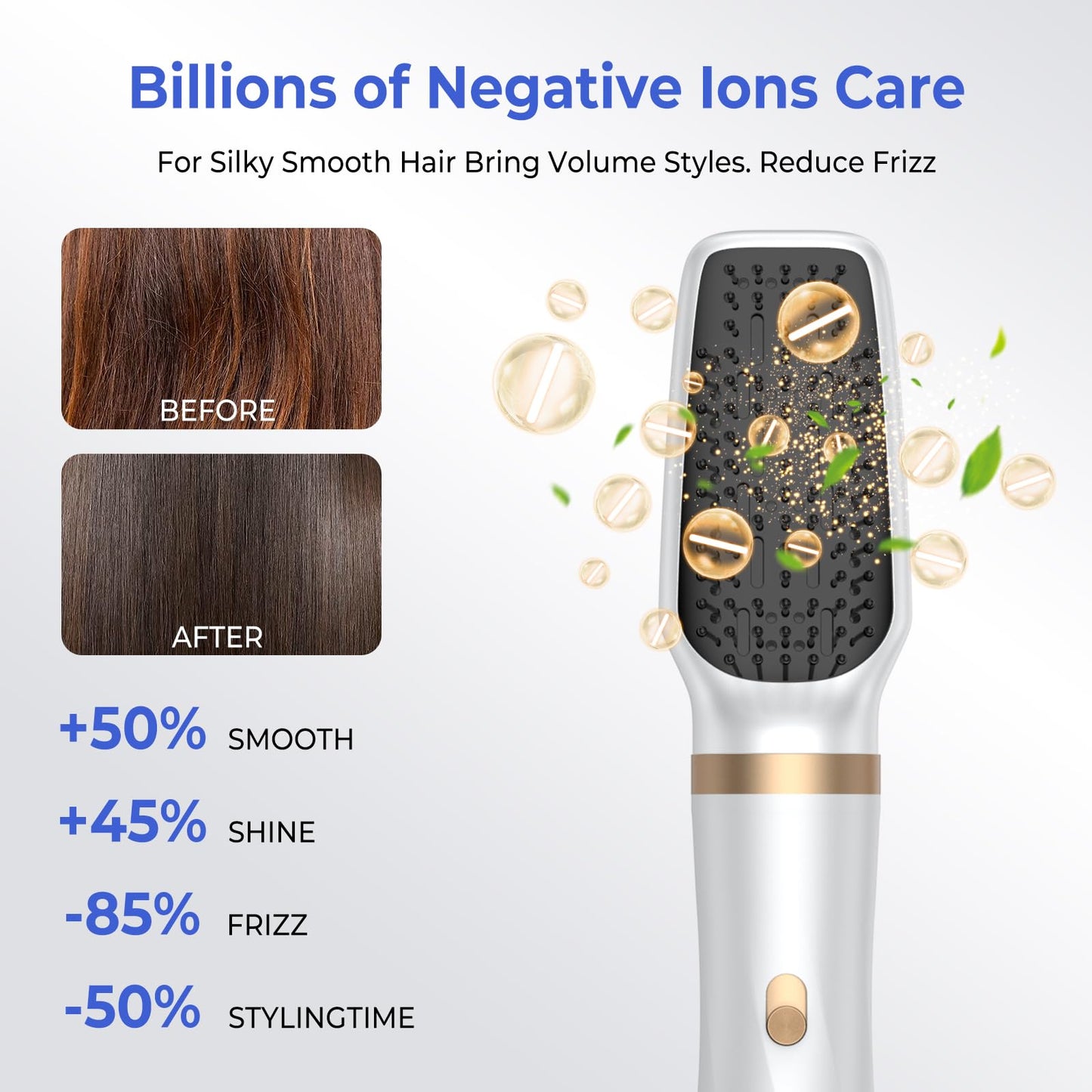 Yitrust detachable straightening brush attachment for sleek smooth hair styles