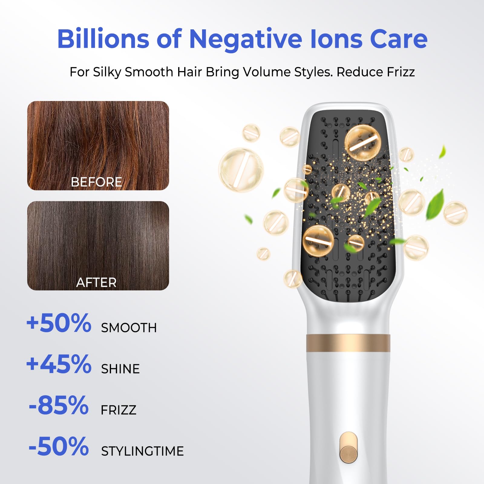 Yitrust detachable straightening brush attachment for sleek smooth hair styles