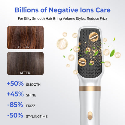 Yitrust detachable straightening brush attachment for sleek smooth hair styles