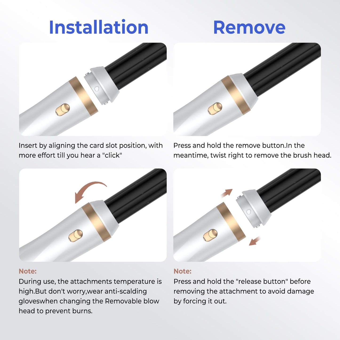 Yitrust professional hair styler kit arranged neatly showing detachable locking mechanisms